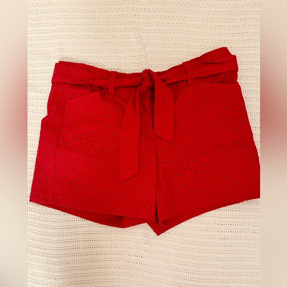 White House Black Market Pink Eyelet Shorts
